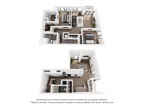 A floor plan of a two-story house with a living room, kitchen, dining room, and bedrooms.